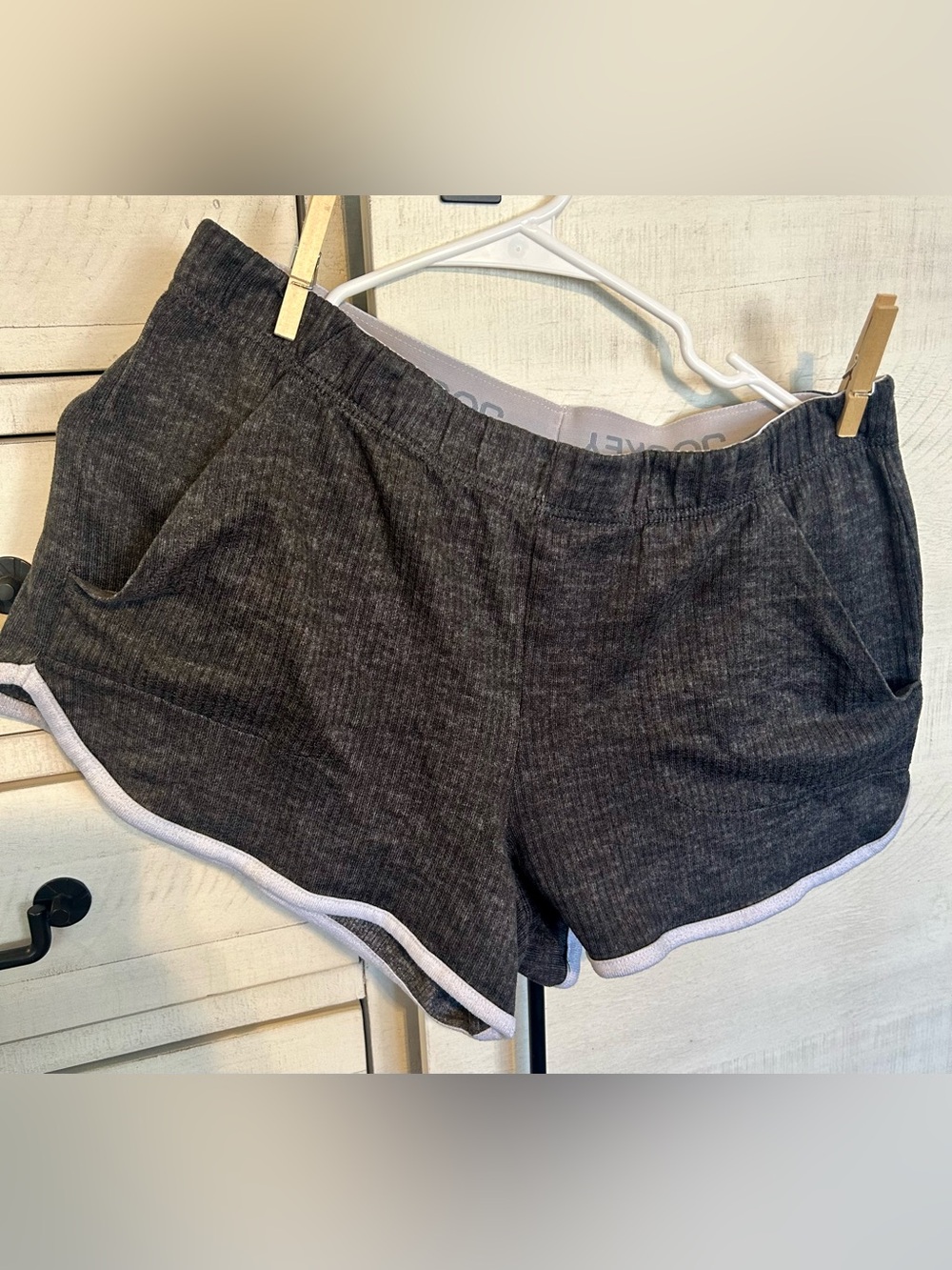 Jockey Charcoal Ribbed Shorts with White Trim
